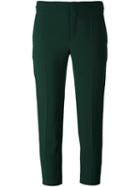 Chloé Cropped Tailored Trousers, Women's, Size: 40, Green, Silk/acetate/viscose