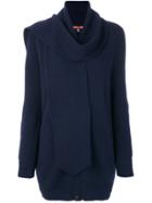 Paul Smith Cardi-coat With Scarf Feature - Blue