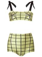 Adriana Degreas Grid Print Bikini Set - Green