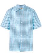 Marni Short Sleeved Checked Shirt - Blue