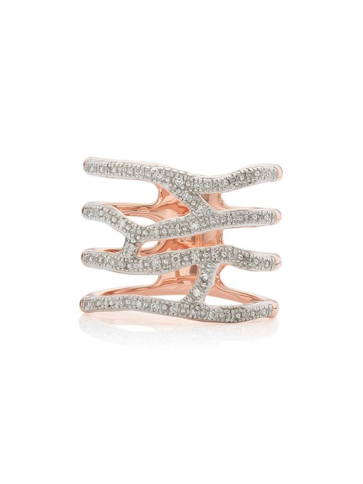 Monica Vinader Rp Riva Waterfall Cocktail Diamond Ring - Gold