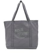 Maison Kitsuné Logo-printed Tote Bag - Grey