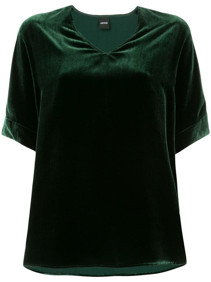Aspesi Velvet V-neck T-shirt - Green