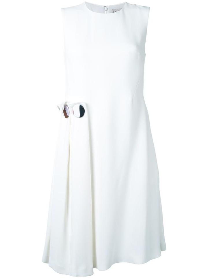 Emilio Pucci Sleeveless Wrap Dress, Women's, Size: 42, White, Viscose