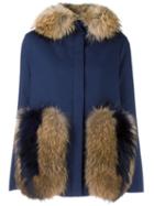 Ava Adore 'wisteria' Parka Coat, Women's, Size: 42, Blue, Acrylic/acetate/viscose/racoon Fur