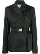 Prada Belted Technical-fabric Blazer - Black