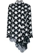Givenchy - Lace Hem Star Print Shirt - Women - Silk/cotton/polyamide - 44, Black, Silk/cotton/polyamide