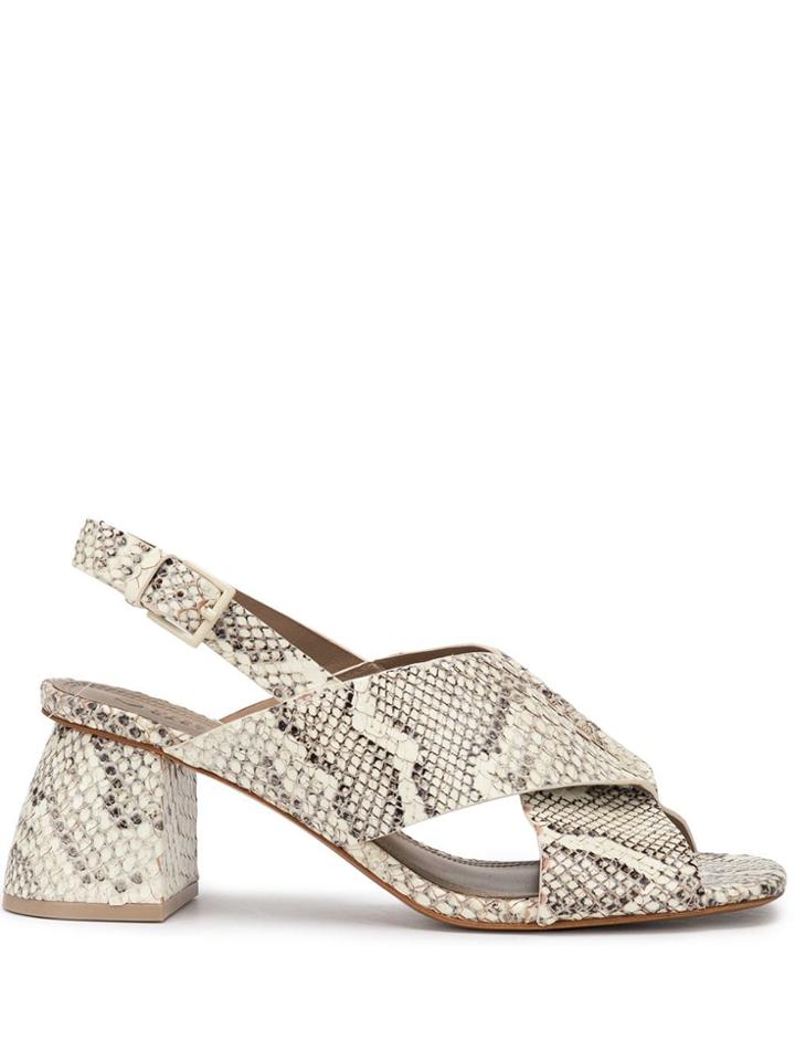 Mercedes Castillo Snakeskin Print Sandals - White