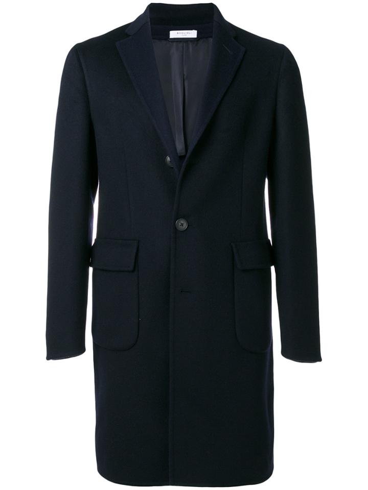 Boglioli Classic Single Breasted Coat - Blue