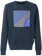 Calvin Klein Striped Print Sweatshirt - Blue
