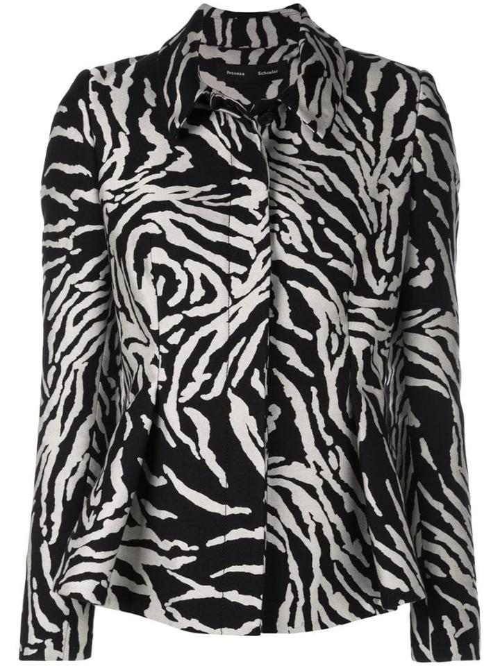 Proenza Schouler Zebra Cotton Jacquard Short Jacket - Black