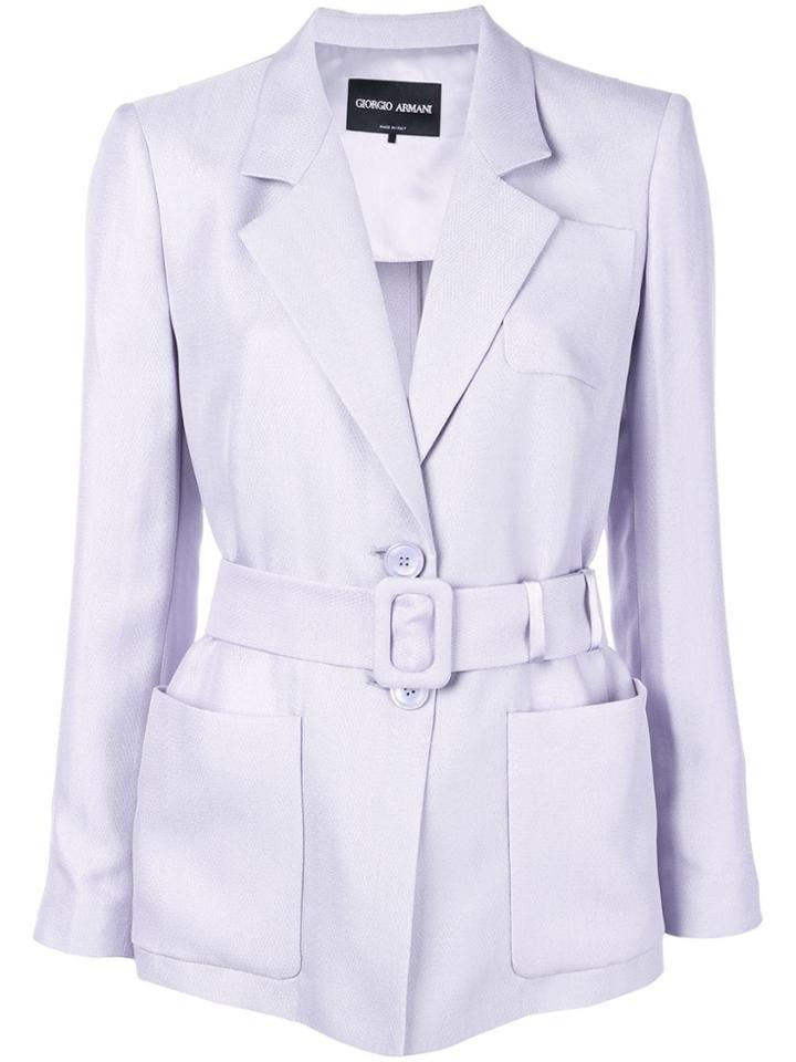 Giorgio Armani Belted Blazer - Purple
