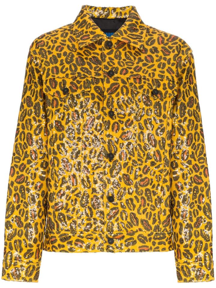 Charm's Leopard Print Jacket - Yellow