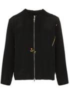 By Walid Floral Embroidered Bomber Jacket - Black