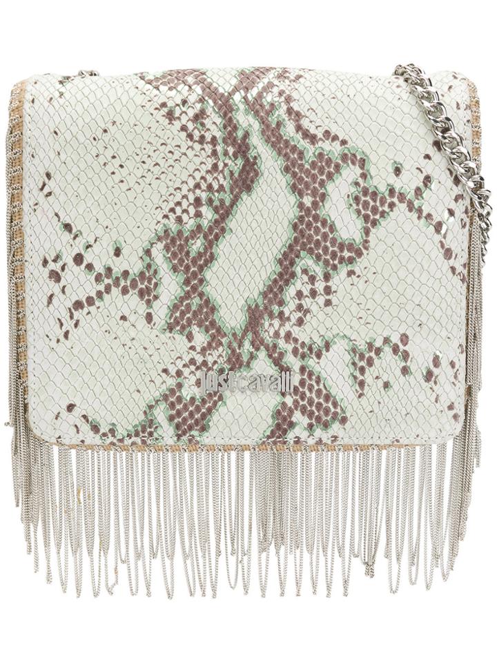 Just Cavalli Snake Effect Crossbody Bag - Green