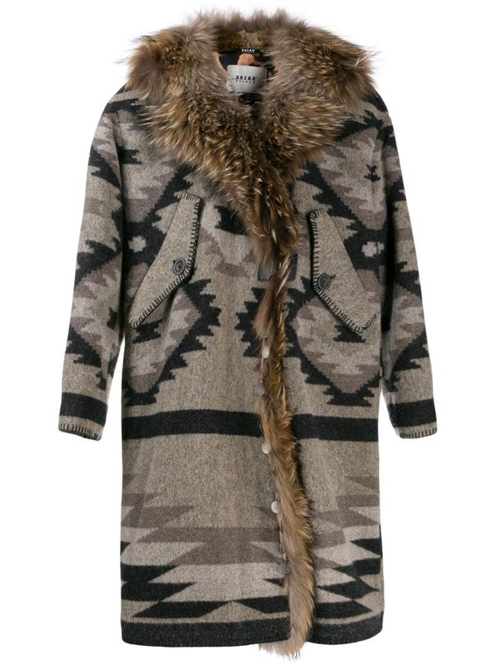 Bazar Deluxe Aztec Coat - Grey