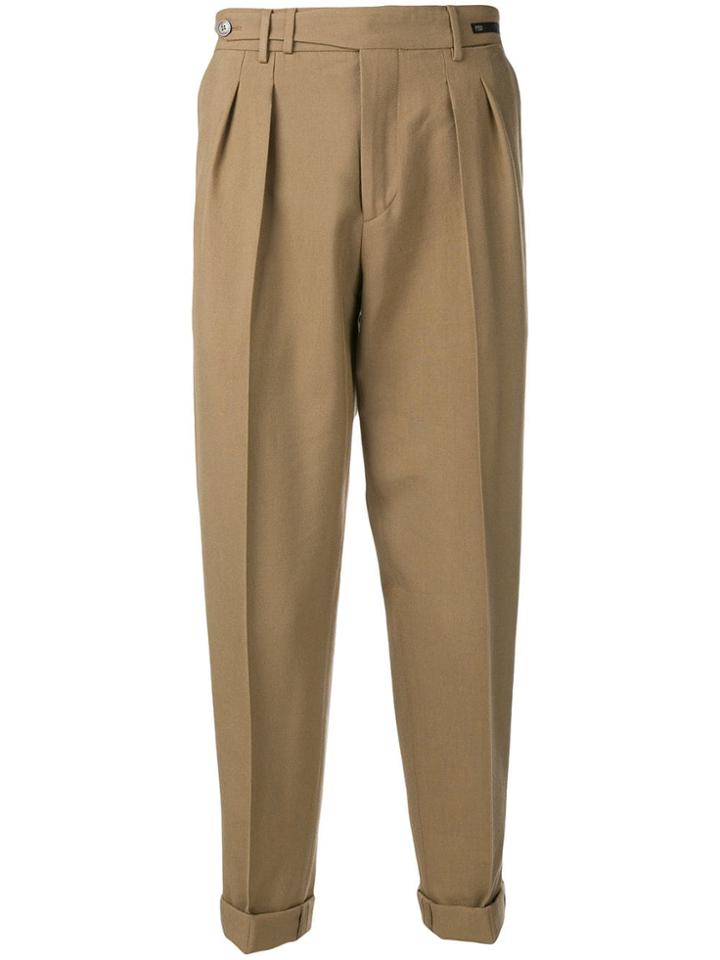 Pt01 Cropped Chino Trousers - Neutrals