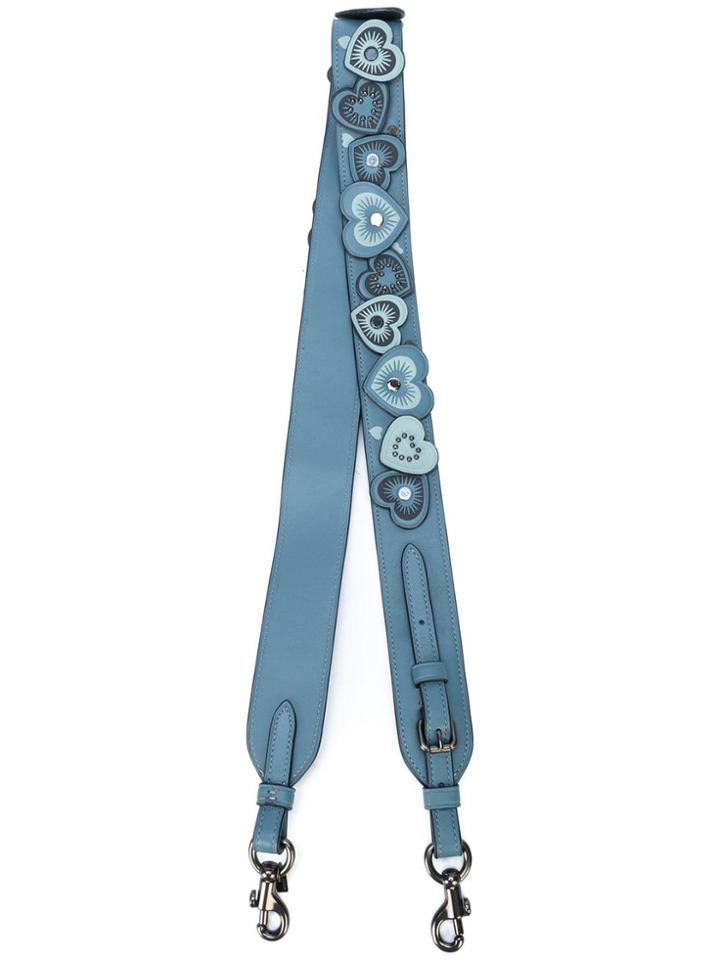 Coach Heart Appliqué Bag Strap - Blue