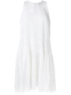 Msgm Sheer Detail Flared Dress, Women's, Size: 42, White, Polyamide/viscose