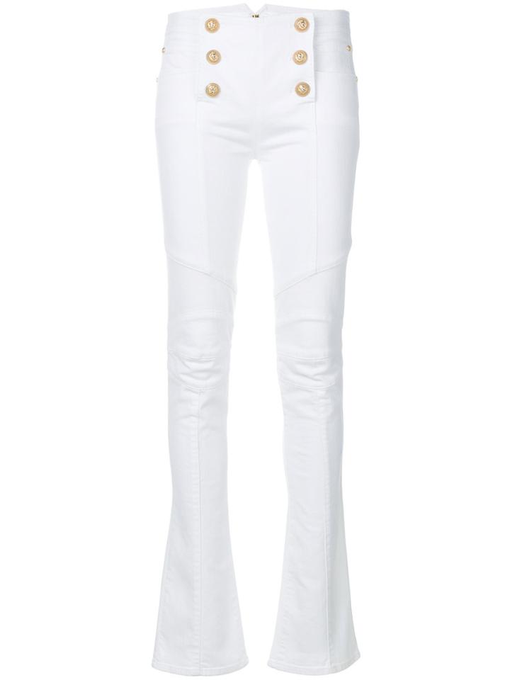 Balmain Button Embellished Trousers - White