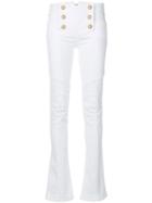 Balmain Button Embellished Trousers - White