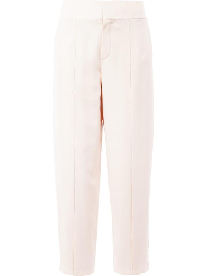 Chloé Pom Pom Trim Trousers - Nude & Neutrals