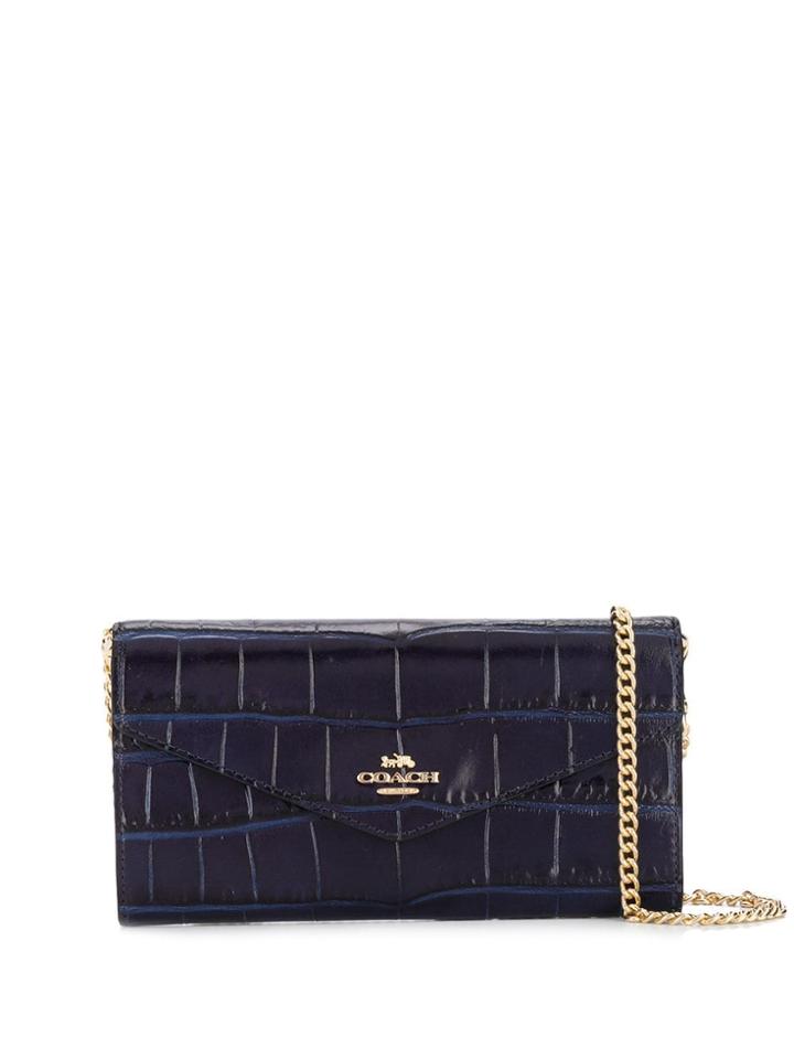 Coach Croco-effect Wallet - Blue