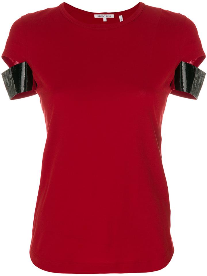 Helmut Lang Contrast Sleeve T-shirt - Red