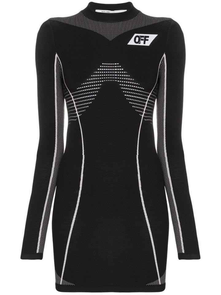 Off-white Athletic Fitted Mini Dress - Black