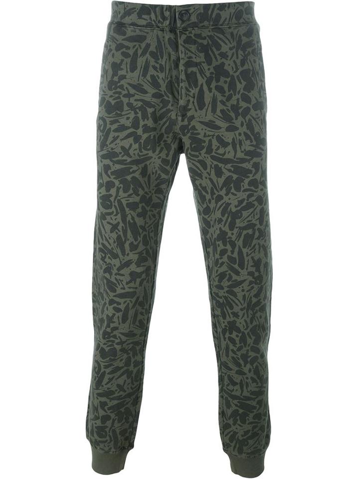 Paul Smith Jeans Leaf Print Sweat Pants, Men's, Size: Xs, Green, Cotton