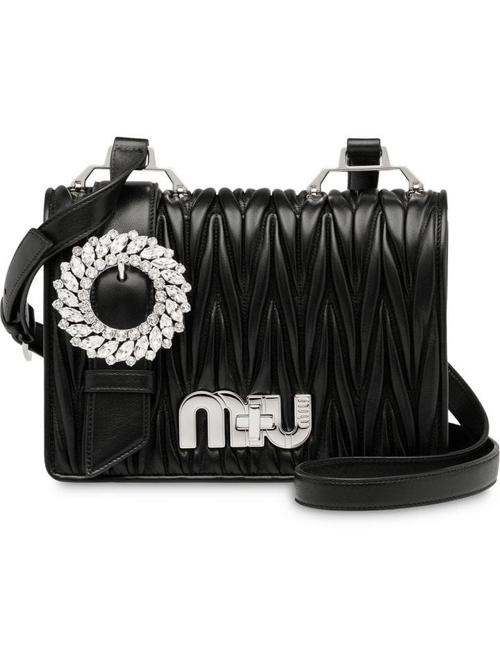 Miu Miu Matelassé Satchel Bag - Black