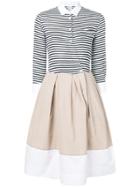 Sara Roka Striped Shirt Dress - Neutrals