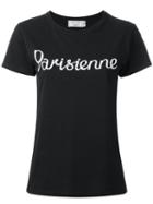 Maison Kitsuné 'parisienne' Print T-shirt, Women's, Size: Medium, Black, Cotton