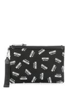 Moschino Monogram Printed Clutch - Black