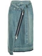 Sacai Asymmetric Zipped Skirt - Blue