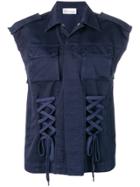 Red Valentino Lace-up Detailed Gilet - Blue