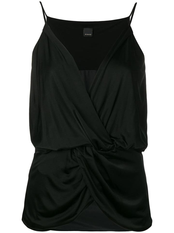 Pinko Ruched Detail Top - Black