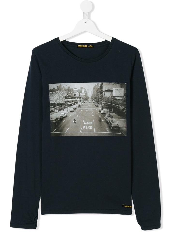 Finger In The Nose Lane Fire T-shirt - Blue