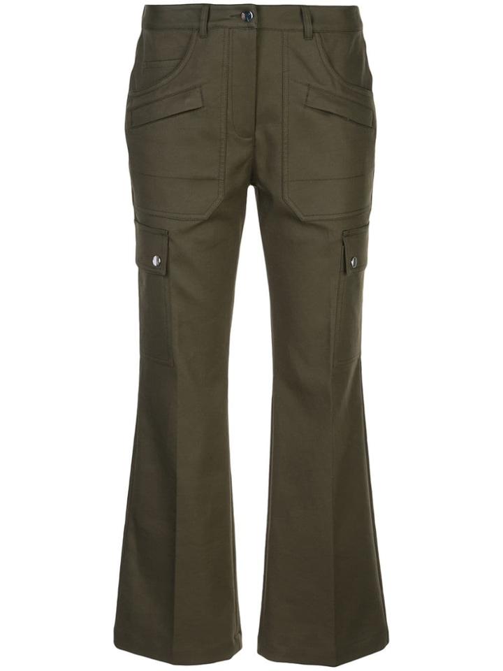 Michael Kors Collection Flared Cropped Trousers - Green
