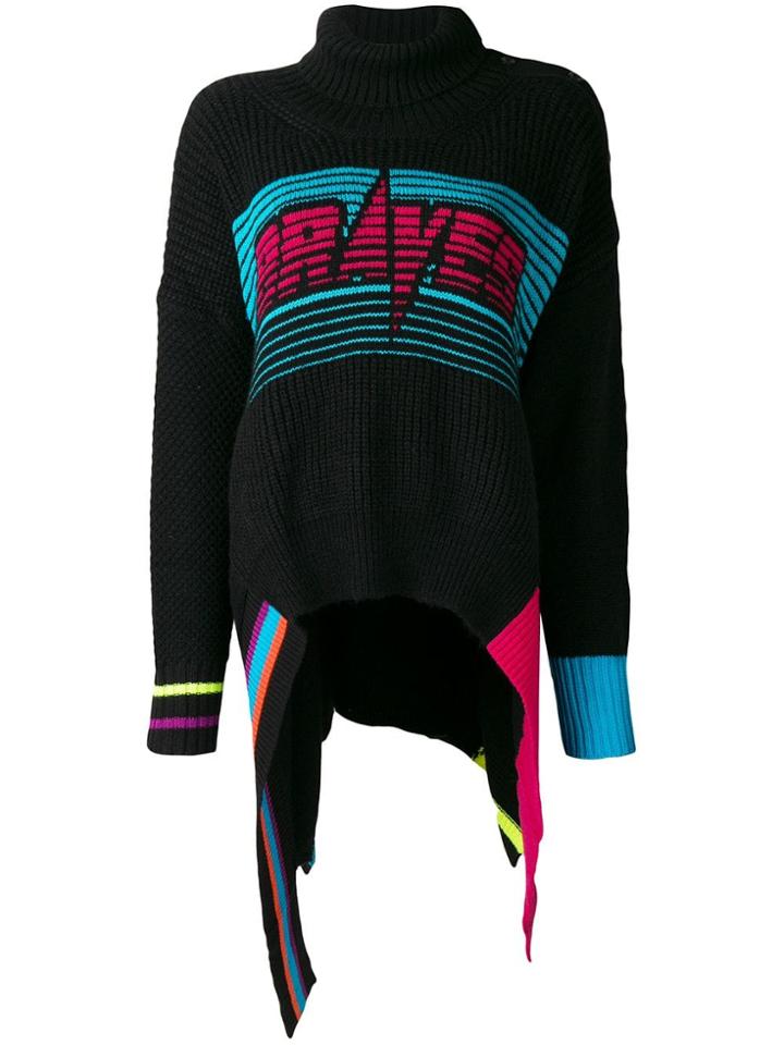 Diesel Intarsia Slogan Jumper - Black