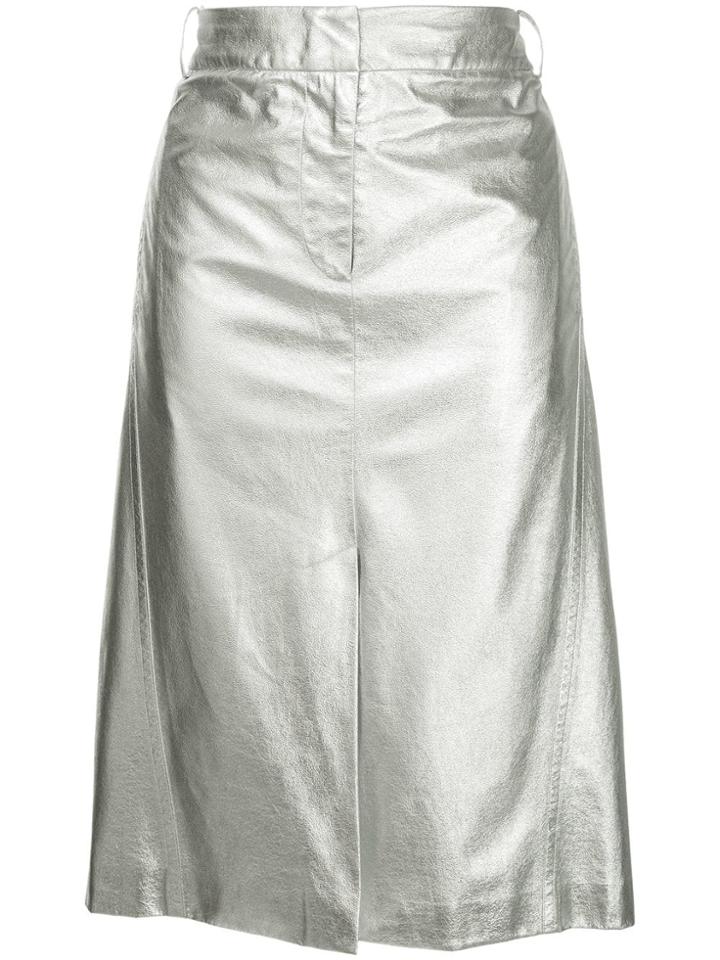 Tibi High-waisted Skirt - Silver