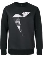 Neil Barrett Boomerang Statue Print Sweatshirt - Black
