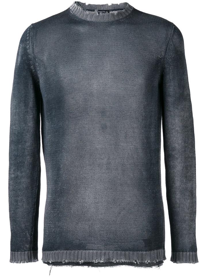 Avant Toi High Neck Slim-fit Jumper, Men's, Size: Medium, Grey, Linen/flax/cotton/cashmere