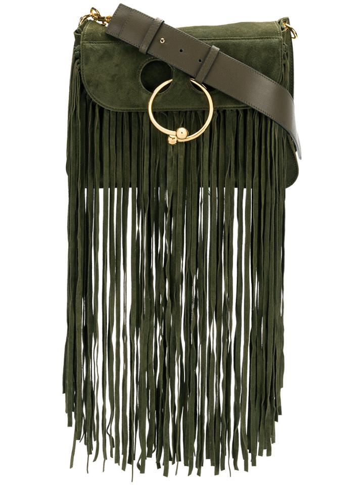 Jw Anderson Fringed Shoulder Bag - Green