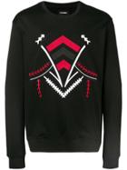 Les Hommes Embroidered Patch Sweater - Black