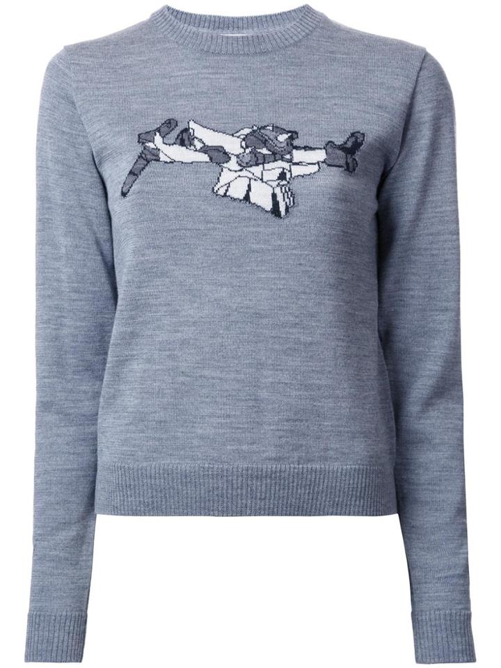 Julien David Intarsia Detail Jumper - Grey