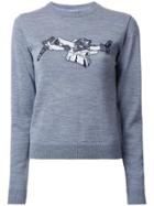 Julien David Intarsia Detail Jumper - Grey
