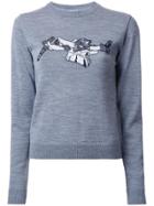 Julien David Intarsia Detail Jumper - Grey