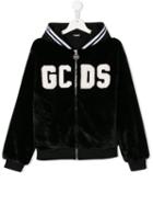 Gcds Kids Teen Logo Faux-fur Jacket - Black
