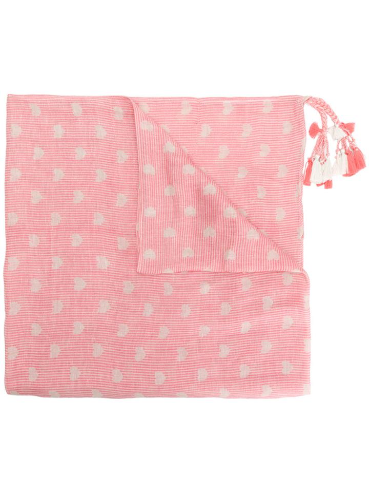 Twin-set Heart Embroidered Scarf - Pink & Purple